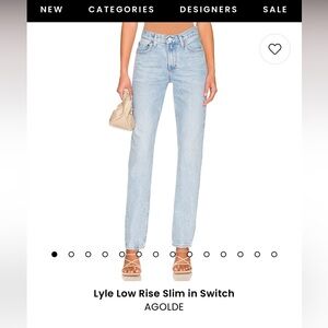 AGOLDE LYLE LOW RISE SLIM JEANS